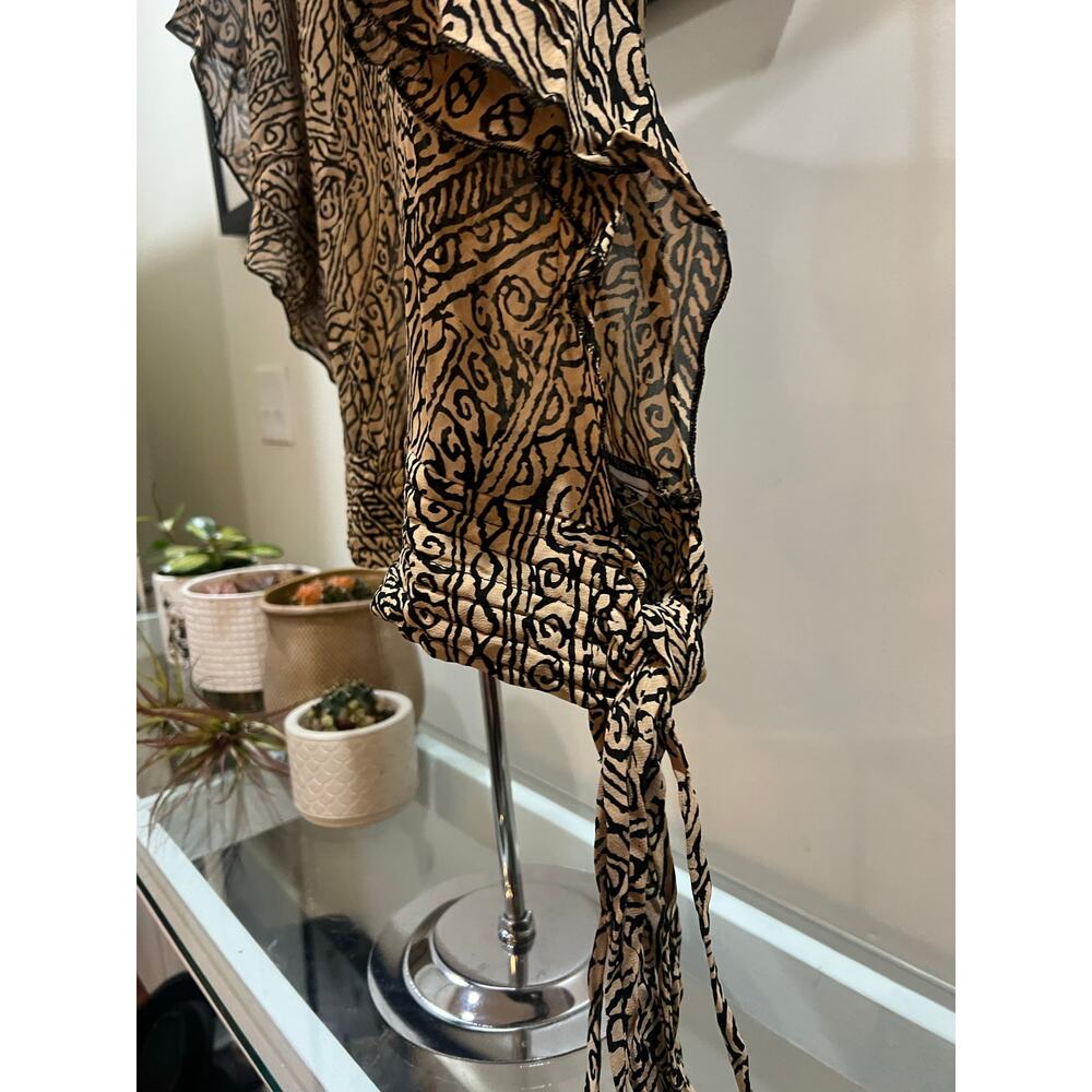H&M Women’s Printed Side Tie Blouse – Size 6 - Picture 4 of 8